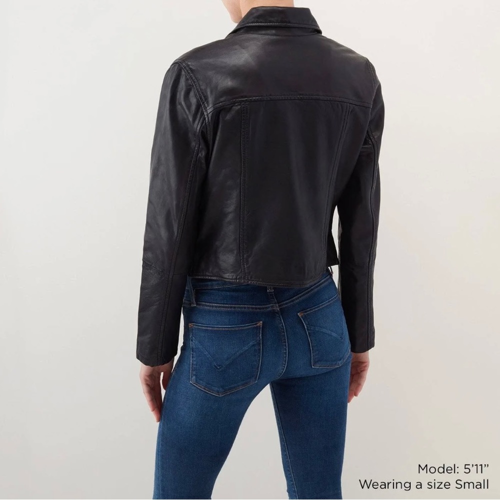 HOBO Black Leather Moto Jacket.               *100% Genuine Leather* NWT! - Picture 3 of 4